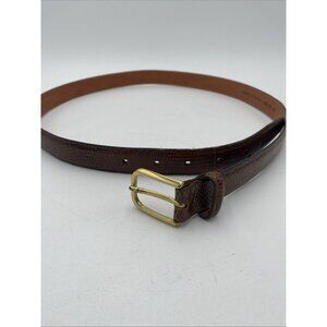 Brighton genuine lizard belt brown size 38 dress belt Made in USA exotic leather